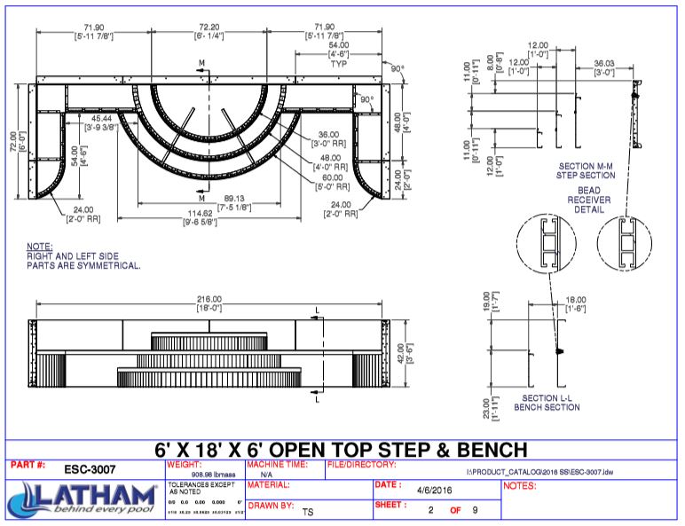 Steel Wedding Cake Step 42" w/ Double Benches (6' x 18')